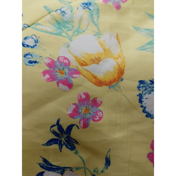 TAHARI Sundress Yellow Blue Pink Floral Spaghetti Strap Size 14/16 - Picture 4 of 11